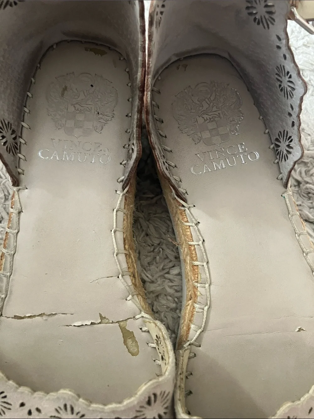 Women's Beige Espadrille Platform Sandals with Brown Ankle Strap